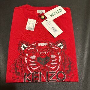 Kenzo Paris Red Tiger Print T-Shirt - Men’s Large
